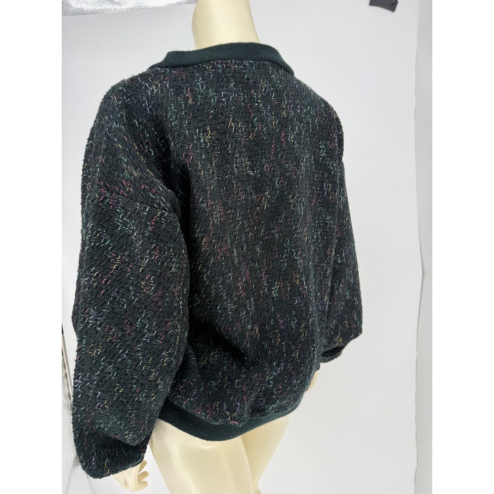 Vintage 80s Nino Foriero by Randy River Confetti Popcorn Cardigan M - Picture 3 of 12